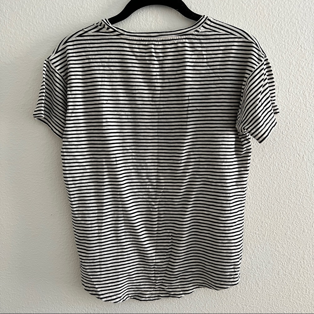 Madewell | B&W Whisper Cotton Crewneck Tee Shirt Top - Size XS - Picture 7 of 11